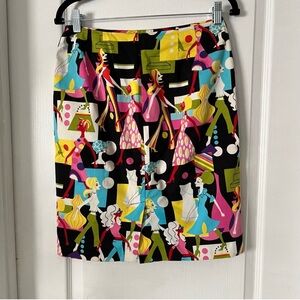 Chic Graphic Print Pencil Skirt